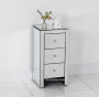 Venetian Mirrored 3 Drawer Slim Narrow Bedside