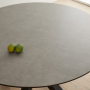 Starburst 120cm Round Grey Ceramic Dining Table with Black Legs – 4 Seater