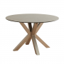 Starburst 120cm Round Grey Ceramic Dining Table with Satin Legs – 4 Seater