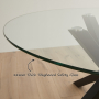 Starburst 150cm Round Glass Dining Table with Black Legs – 6 Seater