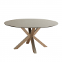 Starburst 150cm Round Grey Ceramic Dining Table with Satin Legs – 6 Seater