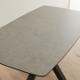 Starburst 160cm Grey Ceramic Dining Table with Black Legs – 6 Seater