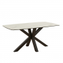 Starburst 160cm White Ceramic Dining Table with Black Legs – 6 Seater