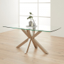 Starburst 180cm Glass Dining Table with Satin Legs – 6 to 8 Seater