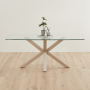 Starburst 180cm Glass Dining Table with Satin Legs – 6 to 8 Seater