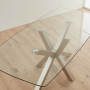 Starburst 180cm Glass Dining Table with Satin Legs – 6 to 8 Seater