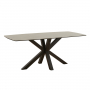 Starburst 180cm Grey Ceramic Dining Table with Black Legs – 6 to 8 Seater