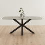 Starburst 180cm Grey Ceramic Dining Table with Black Legs – 6 to 8 Seater