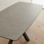 Starburst 180cm Grey Ceramic Dining Table with Black Legs – 6 to 8 Seater