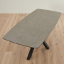 Starburst 180cm Grey Ceramic Dining Table with Black Legs – 6 to 8 Seater