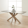 Starburst 180cm Grey Ceramic Dining Table with Satin Legs – 6 to 8 Seater