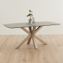 Starburst 180cm Grey Ceramic Dining Table with Satin Legs – 6 to 8 Seater