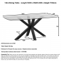 Starburst 180cm Glass Dining Table with Satin Legs – 6 to 8 Seater