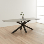 Starburst 240cm Grey Ceramic Dining Table with Black Legs – 8 to 10 Seater