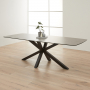 Starburst 240cm Grey Ceramic Dining Table with Black Legs – 8 to 10 Seater