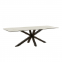 Starburst 240cm White Ceramic Dining Table with Black Legs – 8 to 10 Seater