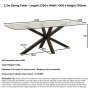 Starburst 220cm Glass Dining Table with Satin Legs – 8 Seater