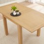 Marbury Oak Flip Top Extending Dining Table with 4 Scoop Linen Dining Chairs