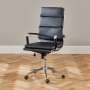 Designer Black Leather High Back Office Chair