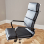 Designer Black Leather High Back Office Chair