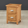 Cheshire Oak Slim 2 Drawer Bedside Table