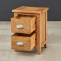 Cheshire Oak Slim 2 Drawer Bedside Table