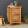 Cheshire Oak Slim 2 Drawer Bedside Table