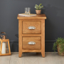 Cheshire Oak Slim 2 Drawer Bedside Table