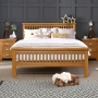 Solid Oak Slatted 4ft 6in Double Size Bed 