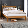 Solid Oak Slatted 6ft Super King Size Bed 