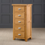 Cheshire Oak 5 Drawer Tallboy Wellington Chest of Drawers