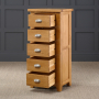 Cheshire Oak 5 Drawer Tallboy Wellington Chest of Drawers