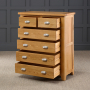 Cheshire Oak Tall 2 over 4 Drawer Chest of Drawers