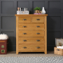 Cheshire Oak Tall 2 over 4 Drawer Chest of Drawers