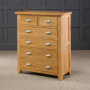 Cheshire Oak Tall 2 over 4 Drawer Chest of Drawers