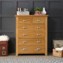 Cheshire Oak Tall 2 over 4 Drawer Chest of Drawers