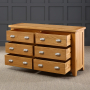 Cheshire Oak Large Wide 6 Drawer Chest of Drawers