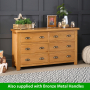 Cheshire Oak Large Wide 6 Drawer Chest of Drawers