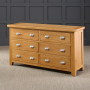 Cheshire Oak Large Wide 6 Drawer Chest of Drawers