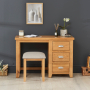 Cheshire Oak Pedestal Dressing Table Set with Stool