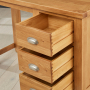 Cheshire Oak Pedestal Dressing Table Set with Stool