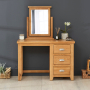 Cheshire Oak Pedestal Dressing Table Set with Mirror