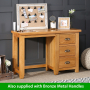 Cheshire Oak 3 Drawer Pedestal Dressing Table