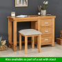 Cheshire Oak 3 Drawer Pedestal Dressing Table