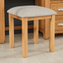 Cheshire Oak Stool with Natural Fabric Seat Pad