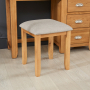 Cheshire Oak Stool with Natural Fabric Seat Pad