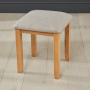 Cheshire Oak Stool with Natural Fabric Seat Pad