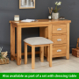 Cheshire Oak Stool with Natural Fabric Seat Pad