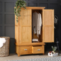 Cheshire Oak Double 2 Door Wardrobe with 2 Drawers