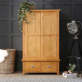 Cheshire Oak Double 2 Door Wardrobe with 2 Drawers